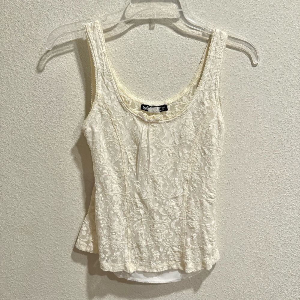 Ivory Lace top m Medium cottage core